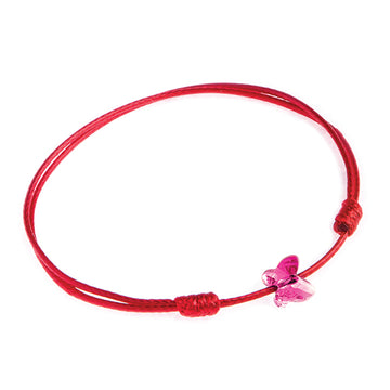 Red String 'Pink Butterfly' Bracelet